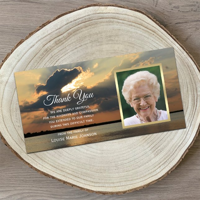 Photo Sunset Sympathy Memorial Merci (Créateur téléchargé)