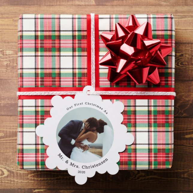 Photo Template Our First Christmas Married Merry  Ornament Karte (Insitu (Geschenk))
