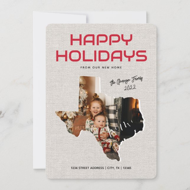 Photo Texas Moving Faire-part Happy Holidays (Devant)