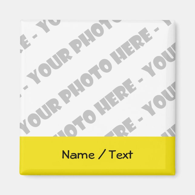 Photo & Texte Magnet Carré - Créez votre propre (Devant)