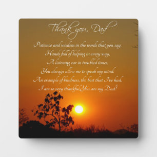 Photo "Thank You, papa" Poem Poem Poem Plaque