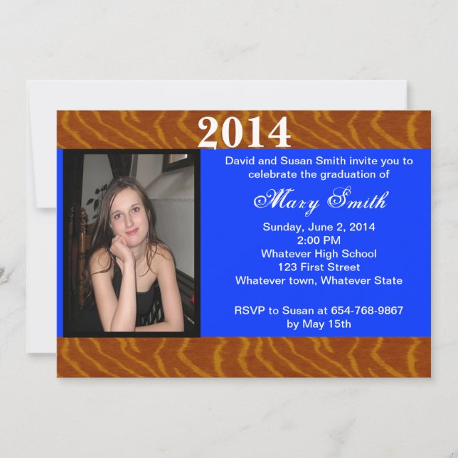 Photo Tiger Graduation Invitation (Devant)