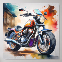 Art de l'aquarelle moto dynamique