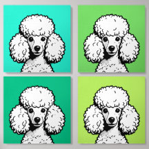 Pop Art Poodé Dans Les Tons Vert