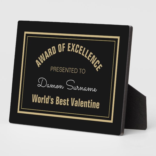 Photo Top Cadeau ! Plaque de la table Best Valentine (Côté)