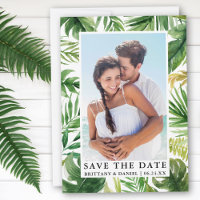 Photo Tropical Vert Moderne Enregistrer La Carte D