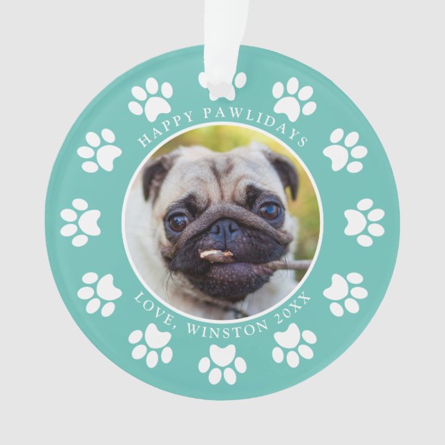Photo Turquoise personnalisé Happy Pawlidays Chien (devant)