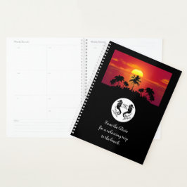 Photo Twin Black Seahorse Silhouette Monogramme
