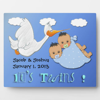 Photo Twin Boys - Plaque de conservation de cigogne avec