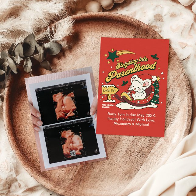 Photo Ultrasound Noël Faire-part de grossesse (Créateur téléchargé)
