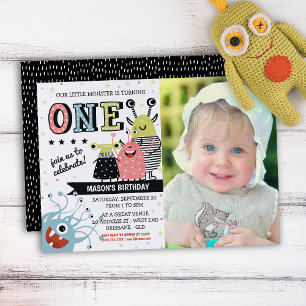 Photo Un An Monster Anniversaire Invitation