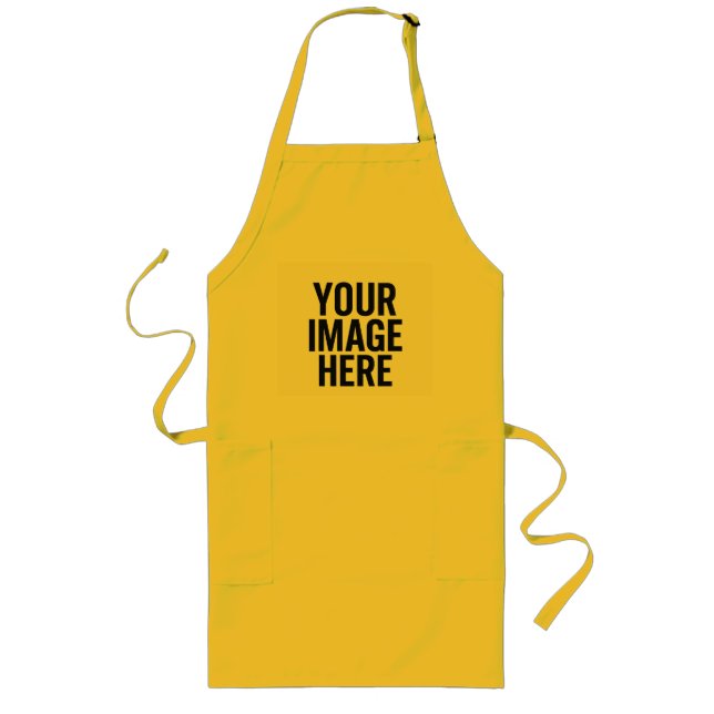 Photo Upload Kitchen Apron With Image Print Area Lange Schürze (Vorne)