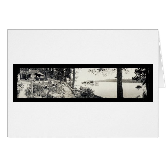 Photo verte 1910 de baie de Tahoe de vapeur (Devant horizontal)