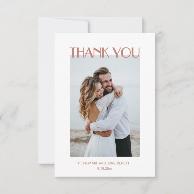 Photo | Watercolor Boho  Dankeskarte (Vorderseite)