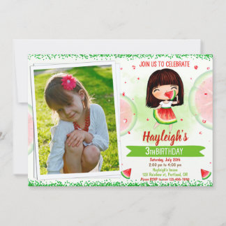 Photo Watermelon invitation anniversaire invitatio
