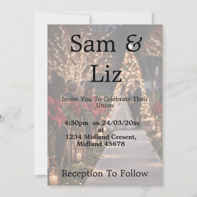 Photo Wedding Invitation | Customisable Wedding  Einladung (Vorderseite)