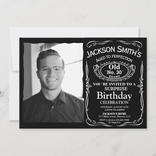 Photo Whiskey invitation anniversaire Surprise inv (Devant)
