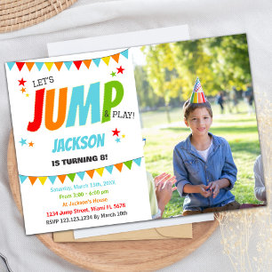 Photo White Jump Invitations Anniversaire