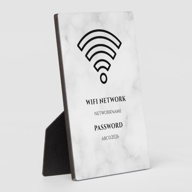 Photo Wifi Network and Password Black Plaque (Côté)