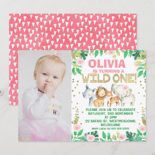 Photo Wild One Safari 1er Anniversaire Invitation