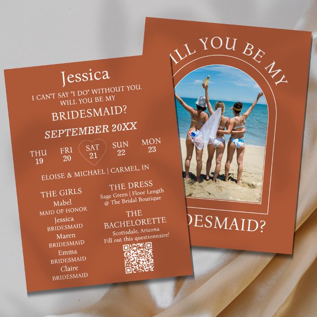 Photo Will You Be My Bridesmaid Proposal Card Einladung (Pop the question to your bridal party with this Will You Be My Bridesmaid Proposal Letter!)