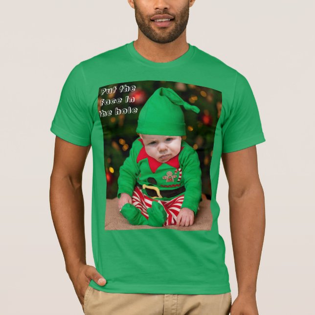 Photo Xmas personnalisée visage coupé T-shirt (Devant)