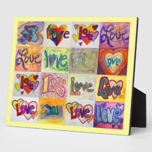 Photo XOXO Love Mosaic Collage Peinture Poème Plaque