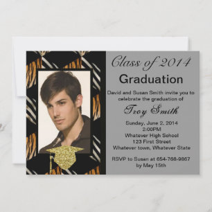 Photo Zebra And Tiger Graduation Invitation