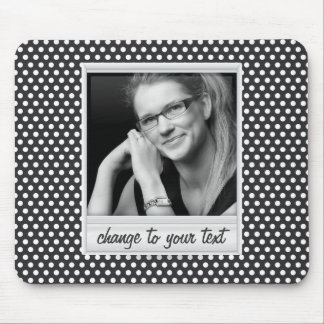 photoframe auf weißem u. schwarzem Punkt Mousepad