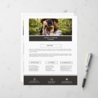 Photographe À propos de moi modèle de page