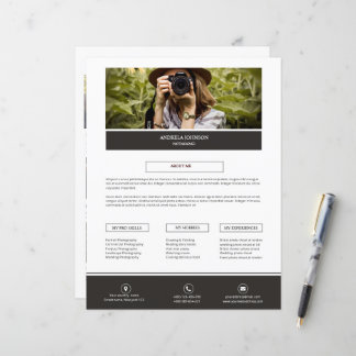 Photographe À propos de moi modèle de page
