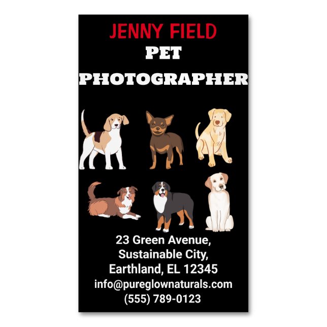 Photographe animal Carte de visite plié (devant Vertical)