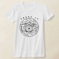 photographe caméra T-shirt noir et blanc