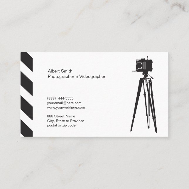 Photographe - carte de visite de ı de Videographer (Dos)