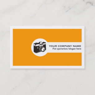 Photographe féminine carte de visite-orange