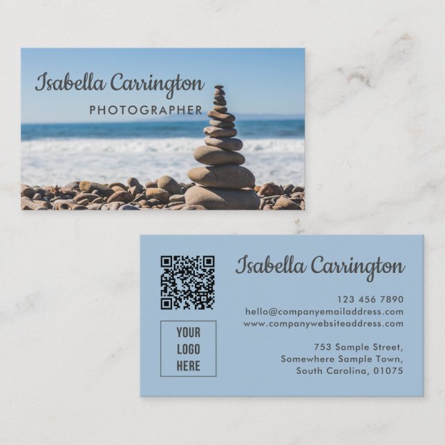 Photographe Logo Photo QR Code Carte de visite (Devant / Derrière)