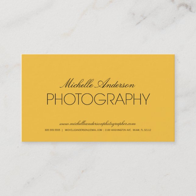 PHOTOGRAPHE SLEEK | CARTE DE VISITE PHOTOGRAPHIQUE (Devant)