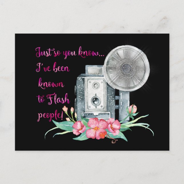 Photographer Camera Flash Postkarte (Vorderseite)