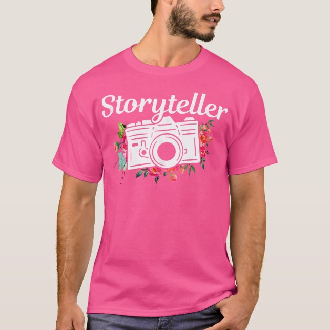 Photographer Gift Storyteller Flowers Camera Photo T-Shirt (Vorderseite)