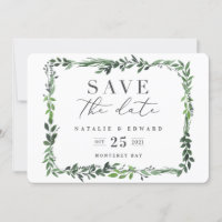 photographie aquarelle feuillue save the date
