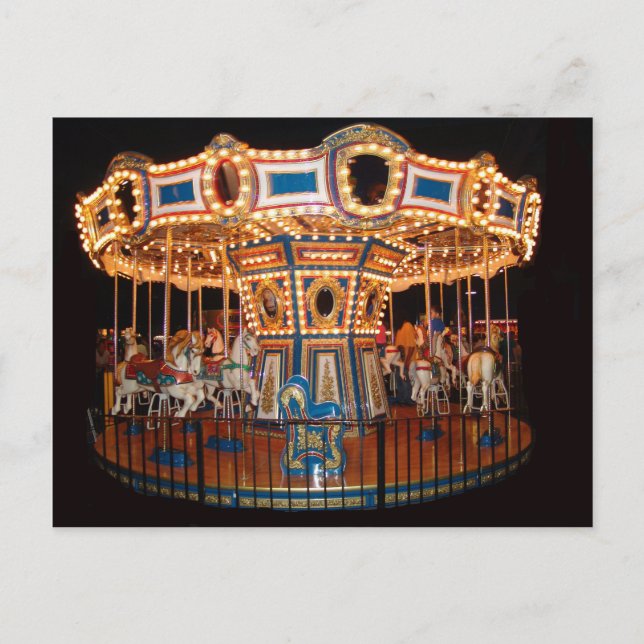 Photographie de carrousel imprimée sur carte posta (Devant)