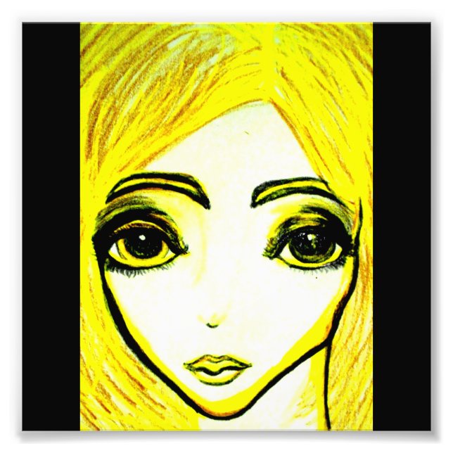 Photographie de la fille jaune 6x6 (Devant)