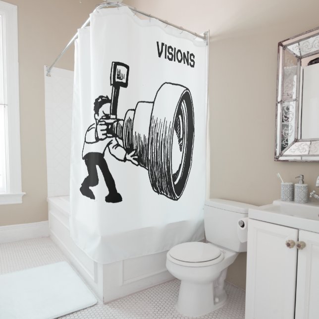 Photographie du rideau de douche (En situation)