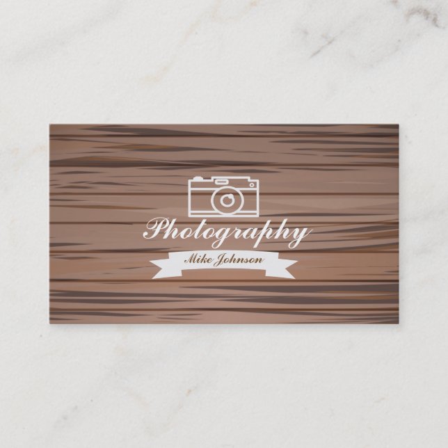 Photographie en bois avec l'appareil-photo - carte (Devant)