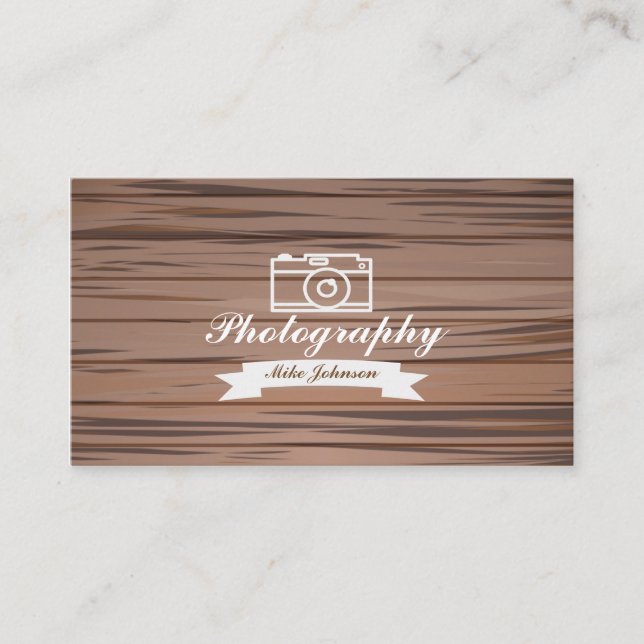 Photographie en bois avec l'appareil-photo - carte (Devant)