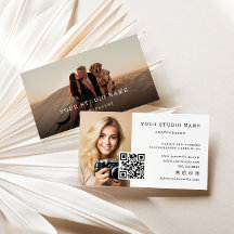 Photographie moderne QR Code Carte de visite