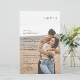 Photographie noir et blanc élégant Menu Mariage mo