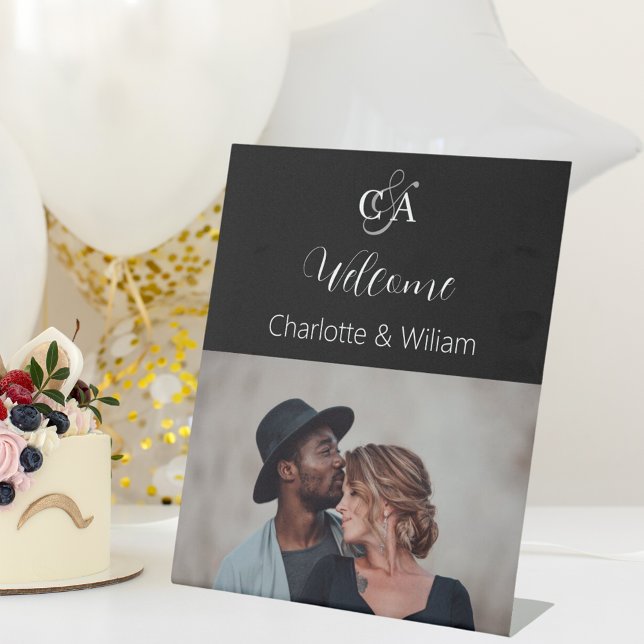 Photographie noir monogramme mariage signe de bien (Créateur téléchargé)