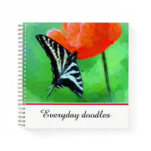 Photographie Papillon Carnet Spiral Poppy