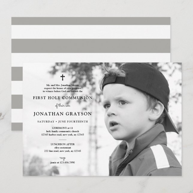 Photographie Première Sainte Communion Invitation (Devant / Derrière)